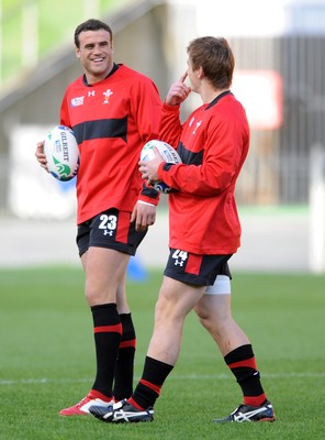 13.10.11 - Wales Rugby Training - Jamie Roberts and Jonathan Davies during training. 