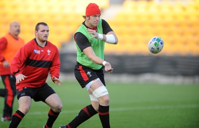 13.10.11 - Wales Rugby Training - Alun Wyn Jones during training. 