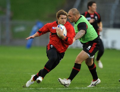 13.10.11 - Wales Rugby Training - Leigh Halfpenny during training. 