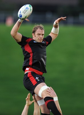 13.10.11 - Wales Rugby Training - Alun Wyn Jones during training. 