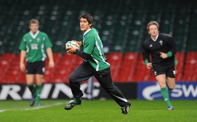 13.11.08 - Wales Rugby Training - James Hook in action during training. 