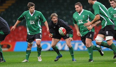 13.11.08 - Wales Rugby Training - Martin Roberts in action during training. 