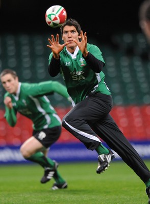 13.11.08 - Wales Rugby Training - James Hook in action during training. 