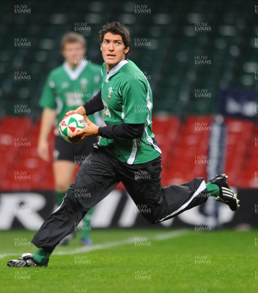 13.11.08 - Wales Rugby Training - James Hook in action during training. 