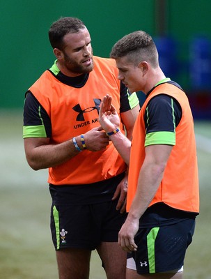 131114 - Wales Rugby Training -Jamie Roberts and Scott Williams during training