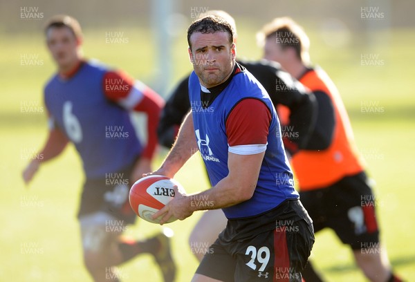 140213 - Wales Rugby Training -Jamie Roberts during training