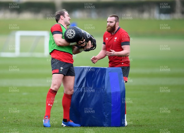 140220 - Wales Rugby Training - Alun Wyn Jones and Jake Ball during training