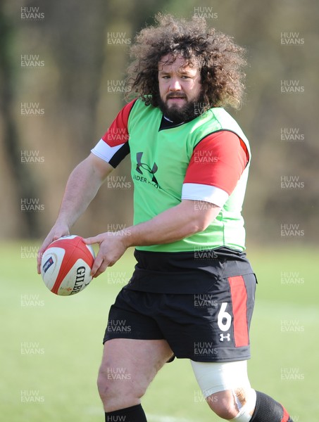 140313 - Wales Rugby Training -Adam Jones during training