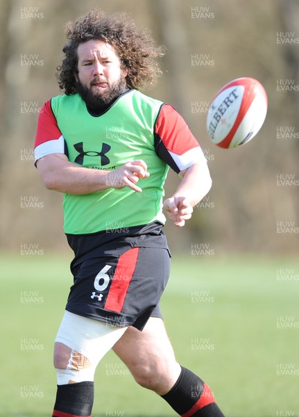 140313 - Wales Rugby Training -Adam Jones during training