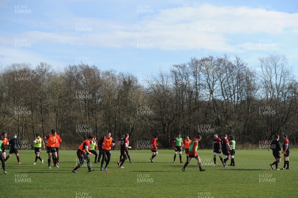 140313 - Wales Rugby Training -Wales players during training