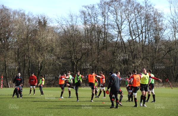 140313 - Wales Rugby Training -Wales players during training