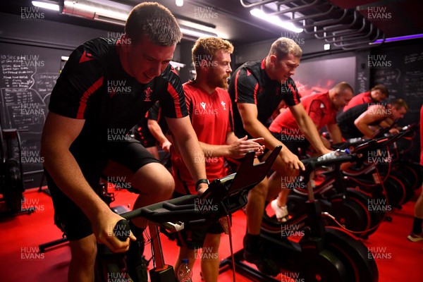 140622 - Wales Rugby Training - Adam Beard, Ryan Chambers, Ben Carter, Dillon Lewis, Dillon Lewis during altitude bike training