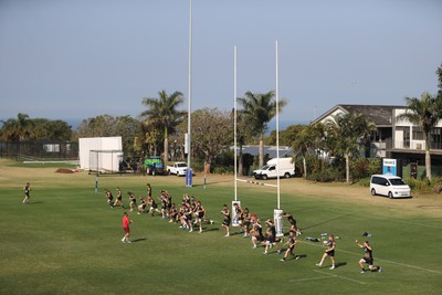 140726 - Wales Rugby Training in South Africa ahead of their game in Durban this weekend - Wales during the warm up