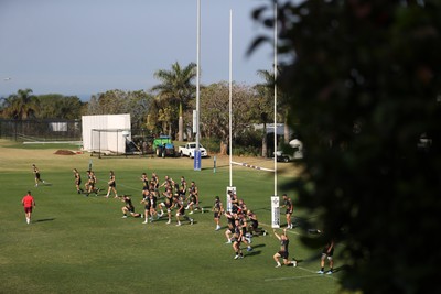 140726 - Wales Rugby Training in South Africa ahead of their game in Durban this weekend - Wales during the warm up