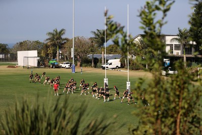 140726 - Wales Rugby Training in South Africa ahead of their game in Durban this weekend - Wales during the warm up
