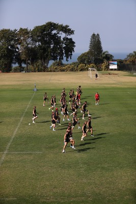 140726 - Wales Rugby Training in South Africa ahead of their game in Durban this weekend - Wales during the warm up