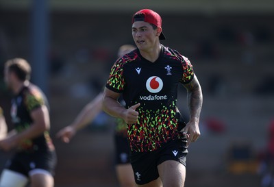 140726 - Wales Rugby Training in South Africa ahead of their game in Durban this weekend - Louis Rees-Zammit during training