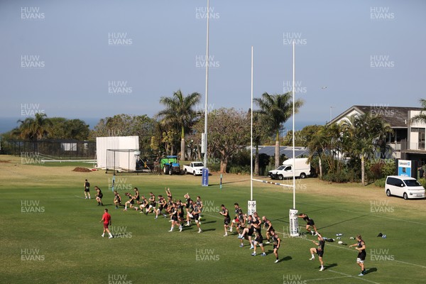 140726 - Wales Rugby Training in South Africa ahead of their game in Durban this weekend - Wales during the warm up