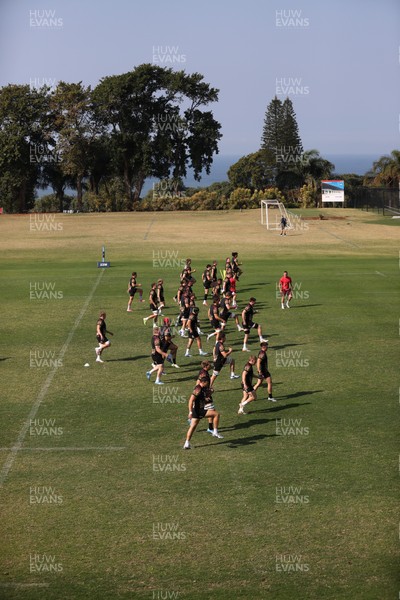 140726 - Wales Rugby Training in South Africa ahead of their game in Durban this weekend - Wales during the warm up