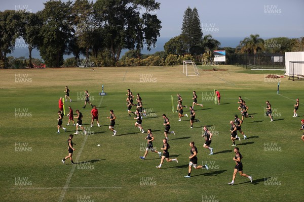 140726 - Wales Rugby Training in South Africa ahead of their game in Durban this weekend - Wales during the warm up
