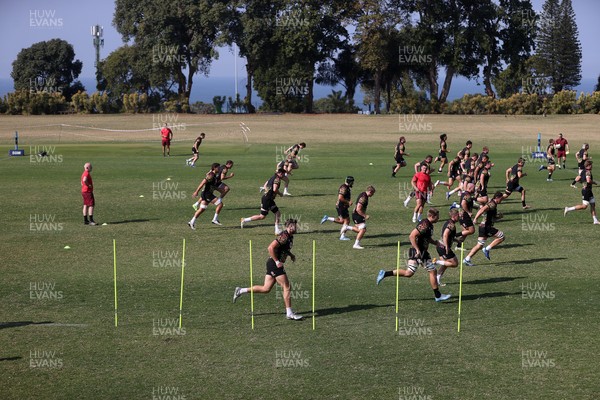 140726 - Wales Rugby Training in South Africa ahead of their game in Durban this weekend - Wales during the warm up