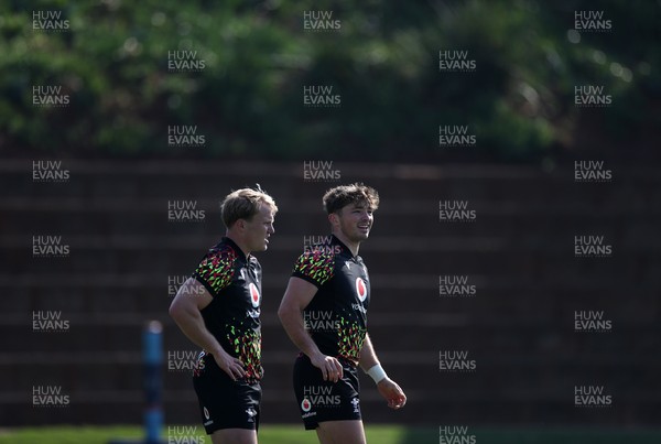 140726 - Wales Rugby Training in South Africa ahead of their game in Durban this weekend - Blair Murray and Dan Edwards during training