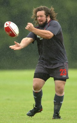 14.08.07 -  Wales Rugby Training - Adam Jones in action during training  