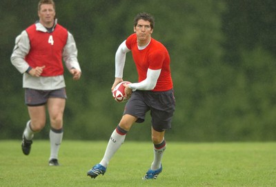 14.08.07 -  Wales Rugby Training - James Hook in action during training  