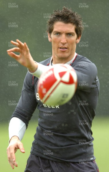 14.08.07 -  Wales Rugby Training - James Hook in action during training  