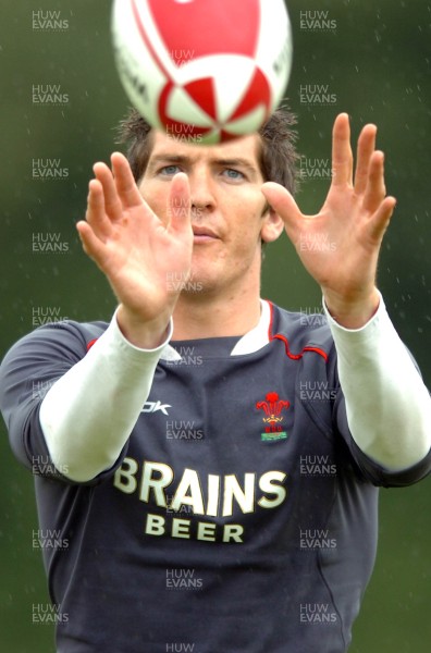 14.08.07 -  Wales Rugby Training - James Hook in action during training  