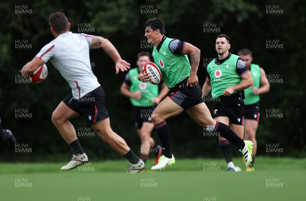 140823 - Wales Rugby Training at the start of the week ahead of their final Rugby World Cup warm up game against South Africa - Louis Rees-Zammit during training