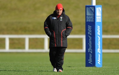 14.09.11 - Wales Rugby Training - Head coach Warren Gatland during training. 