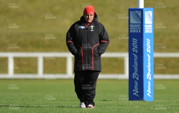 14.09.11 - Wales Rugby Training - Head coach Warren Gatland during training. 