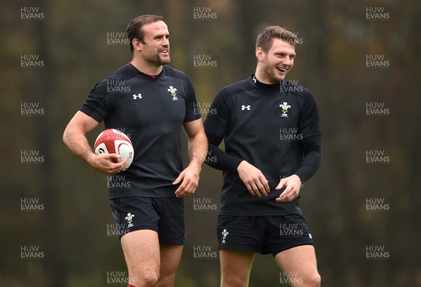 141117 - Wales Rugby Training - Jamie Roberts and Dan Biggar