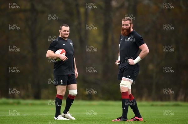 141117 - Wales Rugby Training - Ken Owens and Jake Ball