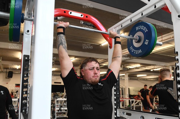 141122 - Wales Rugby Training - Sam Wainwright during a gym session
