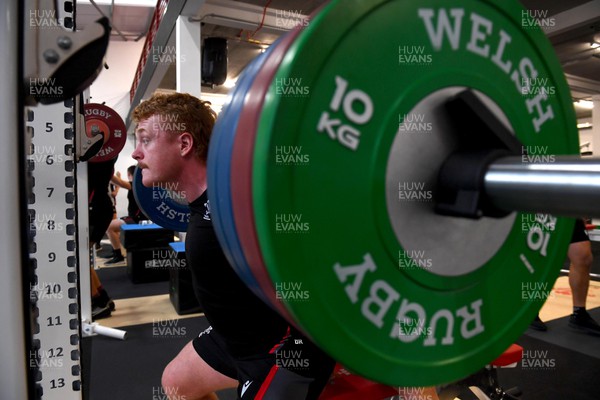 141122 - Wales Rugby Training - Bradley Roberts during a gym session