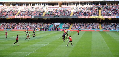 150212 - Wales Open to the Public Training Session -Wales players during an open training session at the Millennium Stadium