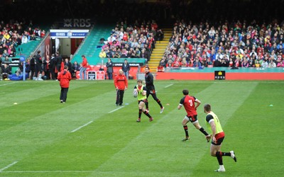 150212 - Wales Open to the Public Training Session -Wales players during an open training session at the Millennium Stadium