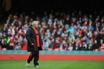 150212 - Wales Open to the Public Training Session -Head coach Warren Gatland during training