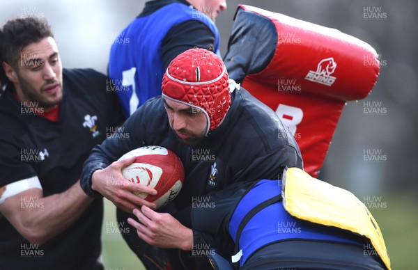 150318 - Wales Rugby Training - Cory Hill during training