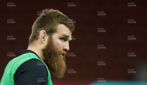 150319 - Wales Rugby Captains Run, Principality Stadium - Jake Ball of Wales  during training session at the Principality Stadium ahead of the Grand Slam decider against Ireland tomorrow