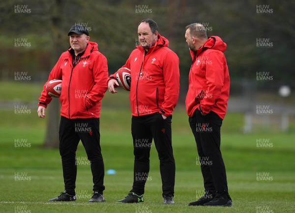 150322 - Wales Rugby Training - Neil Jenkins, Gareth Williams and Jonathan Humphreys during training