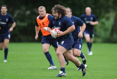 15.08.11 - Wales Rugby Training - Adam Jones during training. 