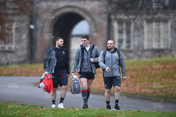 151118 - Wales Rugby Training - Rob Evans, Seb Davies and Ken Owens during training