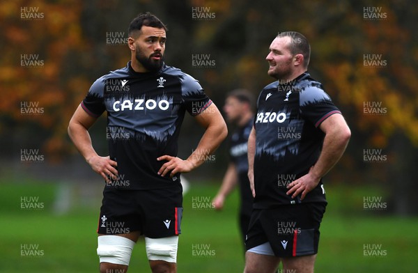 151122 - Wales Rugby Training - Josh MacLeod and Ken Owens during training