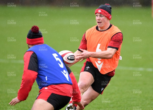 160221 - Wales Rugby Training - Jarrod Evans during training