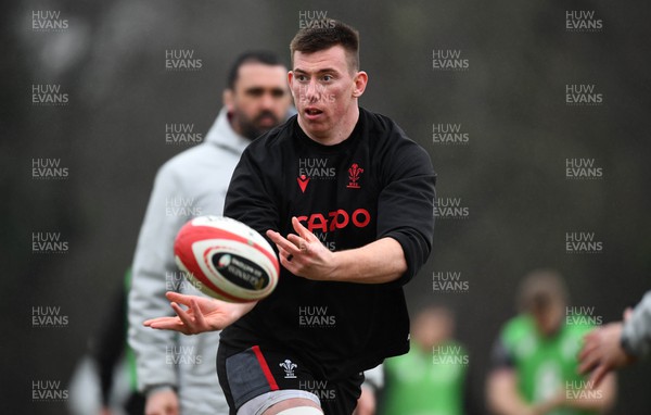 160223 - Wales Rugby Training - Adam Beard during training