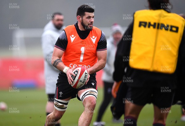 160223 - Wales Rugby Training - Rhys Davies during training