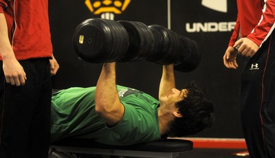 16.03.10 - Wales Rugby Training - Mike Phillips in action during training. 